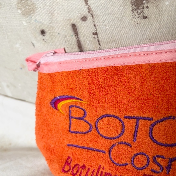 Botox Cosmetic Orange Terrycloth Embroidered Makeup Bag - Picture 2 of 4